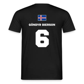 Isländische Namen BierTrikot Fußball Island 6 - Männer T-Shirt - Schwarz - Hinten - AI Model Male 178 light (178cm)