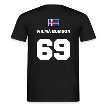Nom islandais de football maillot Sauf Islande 69 - T-shirt homme - noir - Dos - AI Model Male 178 light (178cm)