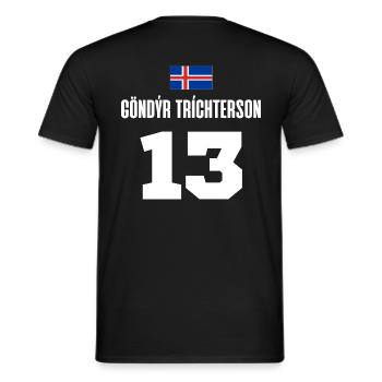Island Sauf Trikot - Männer T-Shirt - Schwarz - Hinten - AI Model Male 178 light (178cm)