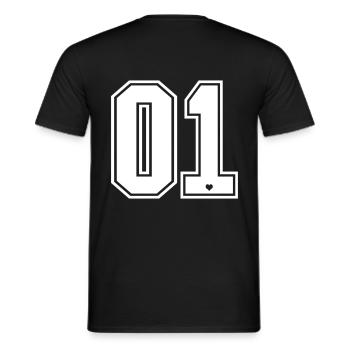 01 Nummer Liebling Schatz Freund Freundin 1c - Männer T-Shirt - Schwarz - Hinten - AI Model Male 178 light (178cm)