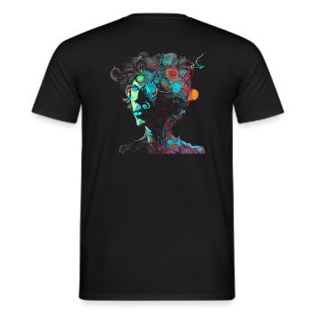 Psychedelisches Artwork, Brille - Open Mind - Männer T-Shirt - Schwarz - Hinten - AI Model Male 178 light (178cm)