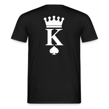 König Kartenspiel piek Geschenk king Krone Skat - Männer T-Shirt - Schwarz - Hinten - AI Model Male 178 light (178cm)