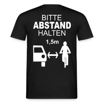 Fahrradfahrer Bitte Abstand Halten - Männer T-Shirt - Schwarz - Hinten - AI Model Male 178 light (178cm)