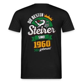 BESTE STEIRER 1960 STEIERMARK GEBURTSTAG GESCHENK - Männer T-Shirt - Schwarz - Hinten - AI Model Male 178 light (178cm)