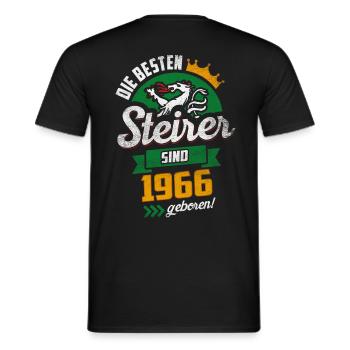 BESTE STEIRER 1966 STEIERMARK GEBURTSTAG GESCHENK - Männer T-Shirt - Schwarz - Hinten - AI Model Male 178 light (178cm)