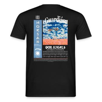 Retro magazine graphic design art print - Men's T-Shirt - black - Back - AI Model Male 178 light (178cm)
