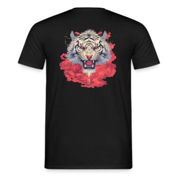 Weißer Tiger Yokai - Männer T-Shirt - Schwarz - Hinten - AI Model Male 178 light (178cm)