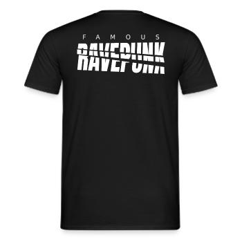 FAMOUS RAVEPUNK Glitch Banner - Männer T-Shirt - Schwarz - Hinten - AI Model Male 178 light (178cm)