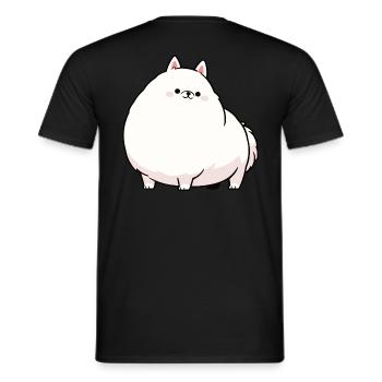 Dog with excess weight to cuddle - Men's T-Shirt - black - Back - AI Model Male 178 light (178cm)