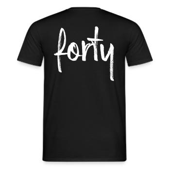 40 forty 40e anniversaire cadeau nombre 40 - T-shirt homme - noir - Dos - AI Model Male 178 light (178cm)