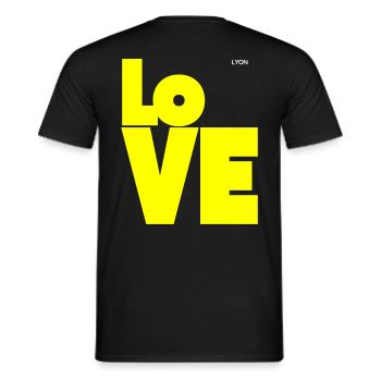 Love Yellow - T-shirt homme - noir - Dos - AI Model Male 178 light (178cm)