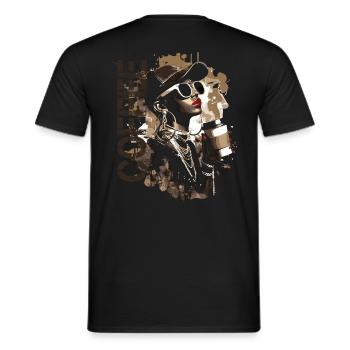 Coffee to go - Männer T-Shirt - Schwarz - Hinten - AI Model Male 178 light (178cm)