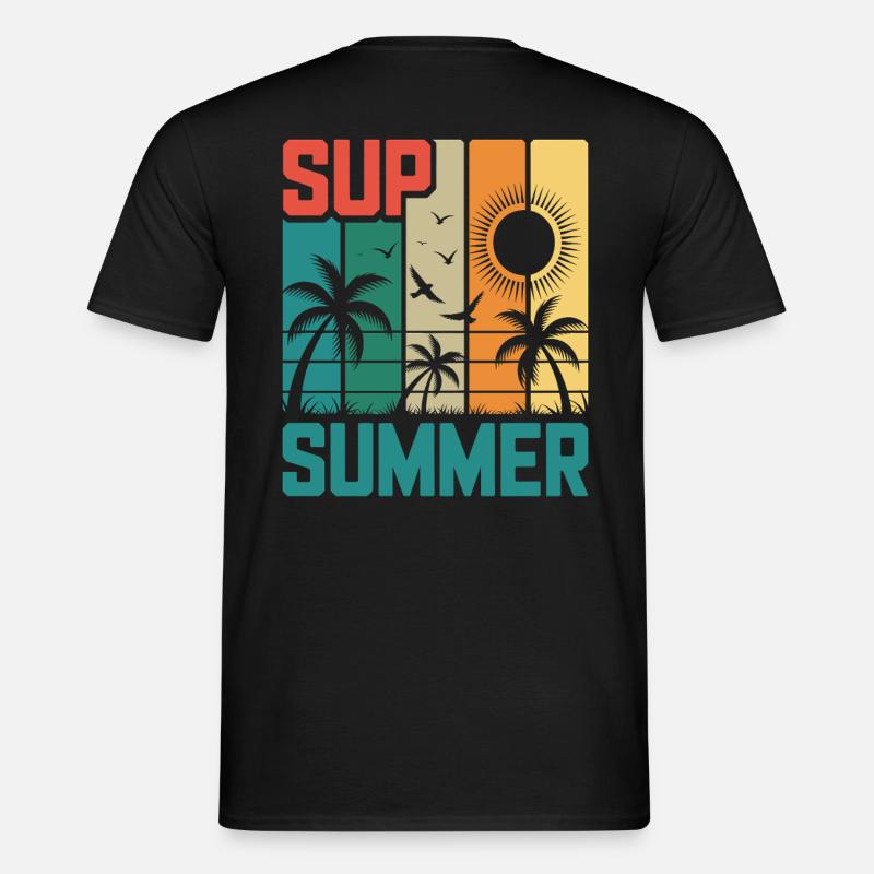 SUP summer - Palmen & Strand - Männer T-Shirt - Schwarz