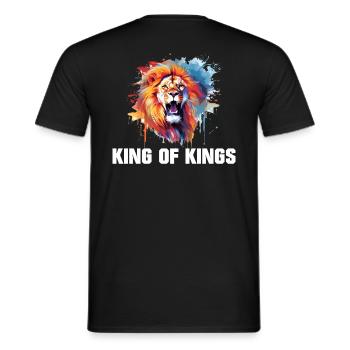 King of Kings Roaring Lion Splash Art - Men's T-Shirt - black - Back - AI Model Male 178 light (178cm)