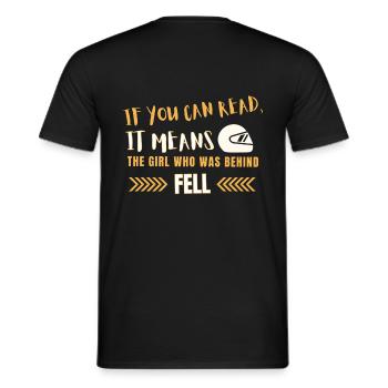 If you can read, it means the girl who was behind - T-shirt homme - noir - Dos - AI Model Male 178 light (178cm)