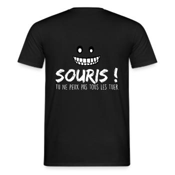 souris tu ne peux pas tous les tuer - T-shirt homme - noir - Dos - AI Model Male 178 light (178cm)