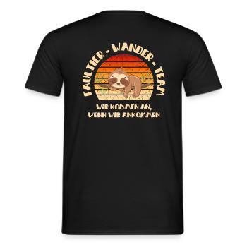 Wandern Faultier Wanderteam lustig Schrift retro - Männer T-Shirt - Schwarz - Hinten - AI Model Male 178 light (178cm)