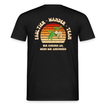 Wandern Faultier Wanderteam lustig Schrift retro - Männer T-Shirt - Schwarz - Hinten - AI Model Male 178 light (178cm)