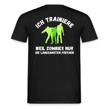 Zombie Training grün Schrift lustig Fitness - Männer T-Shirt - Schwarz - Hinten - AI Model Male 178 light (178cm)