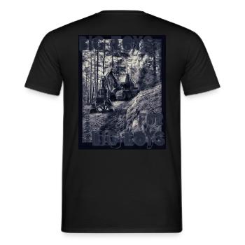 Harvester - Holzvollernter Forsttechnik Holz XO750 - Männer T-Shirt - Schwarz - Hinten - AI Model Male 178 light (178cm)