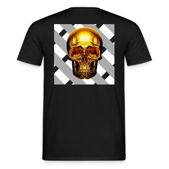 Goldener Schädel: Rebellisch und stilvoll - Männer T-Shirt - Schwarz - Hinten - AI Model Male 178 light (178cm)