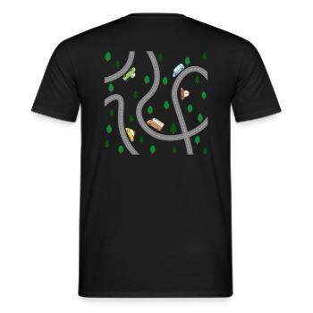 Tapis de jeu Tapis de jeu Carte routière Massage - T-shirt homme - noir - Dos - AI Model Male 178 light (178cm)