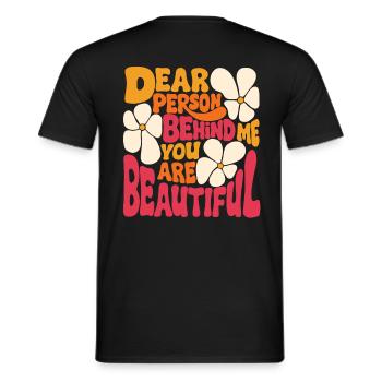 Liebe Person hinter mir. Du bist schön (pink 2) - Männer T-Shirt - Schwarz - Hinten - AI Model Male 178 light (178cm)