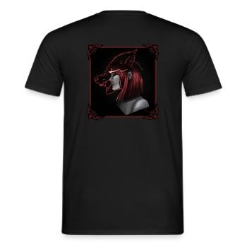 Fille loup - T-shirt homme - noir - Dos - AI Model Male 178 light (178cm)
