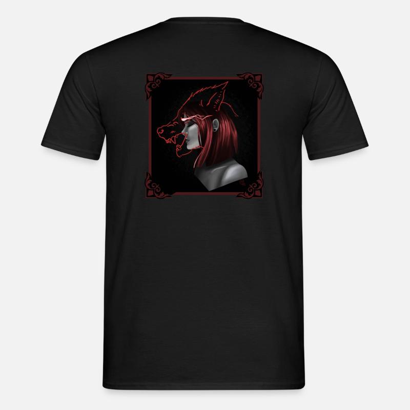 Wolf Mädchen - Männer T-Shirt - Schwarz