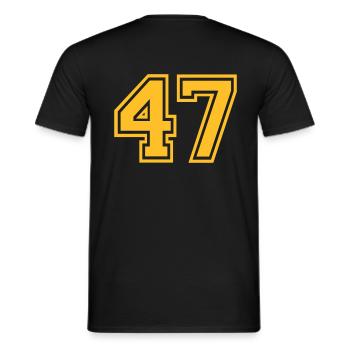 47 - Männer T-Shirt - Schwarz - Hinten - AI Model Male 178 light (178cm)