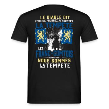 Tempête Franc-Comtois - T-shirt homme - noir - Dos - AI Model Male 178 light (178cm)