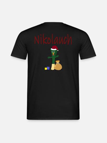 Nikolauch, Weihnachten Humor,Nikolaus -Lauch fun - Männer T-Shirt - Schwarz