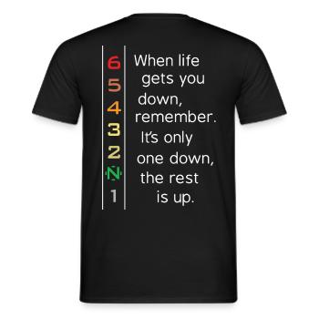 When life gets you down - Motorcycle / Motorrad - Männer T-Shirt - Schwarz - Hinten - AI Model Male 178 light (178cm)