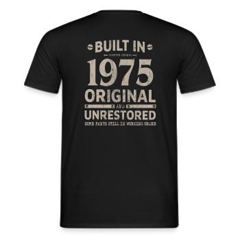 BUILT IN 1975 LUSTIGES 45. GEBURTSTAG GESCHENK - Männer T-Shirt - Schwarz - Hinten - AI Model Male 178 light (178cm)