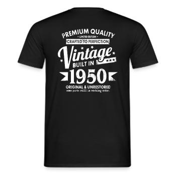 VINTAGE BUILT IN 1950 COOL 71.GEBURTSTAG GESCHENK - Männer T-Shirt - Schwarz - Hinten - AI Model Male 178 light (178cm)