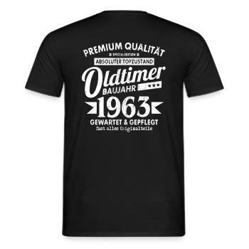 OLDTIMER 1963 LUSTIG 60 JAHRE GEBURTSTAG GESCHENK - Männer T-Shirt - Schwarz - Hinten - AI Model Male 178 light (178cm)