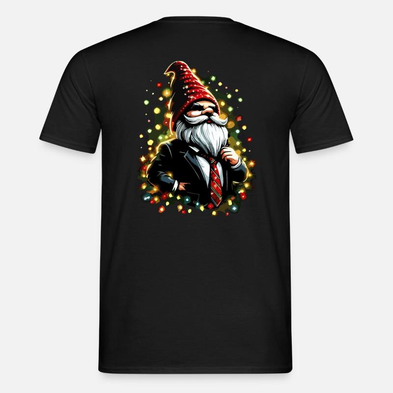 Chef Wichtel mit Lichterkette - Männer T-Shirt - Schwarz