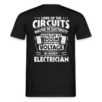 Electronics technician electrician electrician - Men's T-Shirt - black - Back - AI Model Male 178 light (178cm)