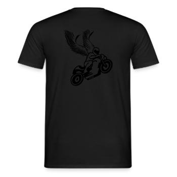 Motorrad SchutzEngel - Männer T-Shirt - Schwarz - Hinten - AI Model Male 178 light (178cm)