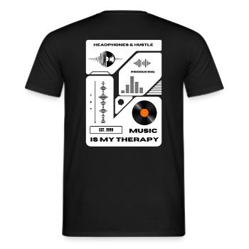 La musique est ma thérapie - T-shirt homme - noir - Dos - AI Model Male 178 light (178cm)