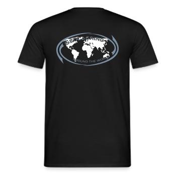 1014_geocaching_around_the_world - Männer T-Shirt - Schwarz - Hinten - AI Model Male 178 light (178cm)