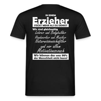 Erzieher - Männer T-Shirt - Schwarz - Hinten - AI Model Male 178 light (178cm)