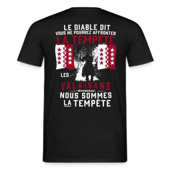 Tempête Valaisans - T-shirt homme - noir - Dos - AI Model Male 178 light (178cm)