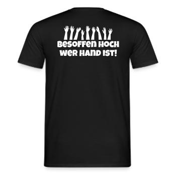 Hand hoch besoffen - Männer T-Shirt - Schwarz - Hinten - AI Model Male 178 light (178cm)