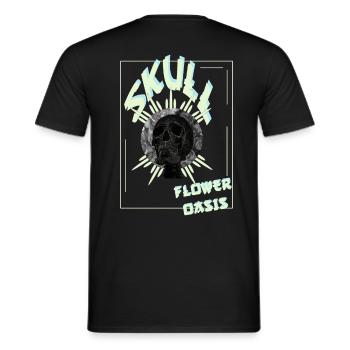 skull flower - Männer T-Shirt - Schwarz - Hinten - AI Model Male 178 light (178cm)