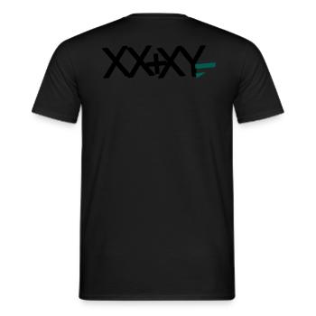 XX+XY - Männer T-Shirt - Schwarz - Hinten - AI Model Male 178 light (178cm)
