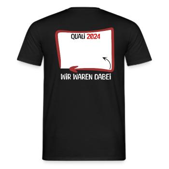 Quali 2024 Unterschrift | Klasse | Jahrgang - Männer T-Shirt - Schwarz - Hinten - AI Model Male 178 light (178cm)