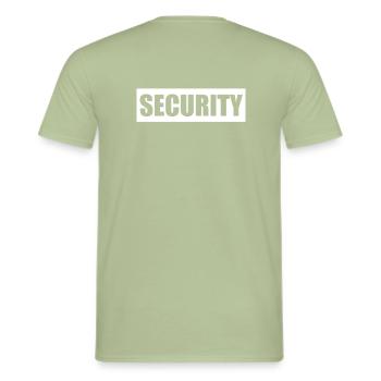 Security security service security service bouncer - Men's T-Shirt - sage - Back - AI Model Male 178 light (178cm)