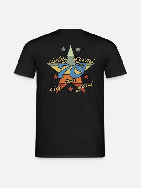 70. Geburtstag, opa oma mit stern oldie - Männer T-Shirt - Schwarz