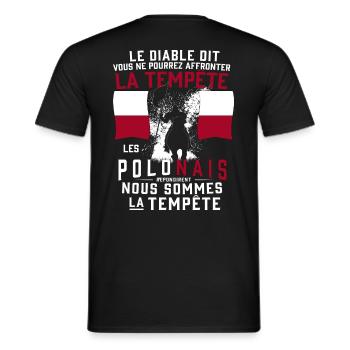 Tempête Polonais - T-shirt homme - noir - Dos - AI Model Male 178 light (178cm)